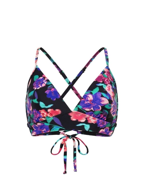 Time and Tru Other - NWT Time and Tru Black Floral Tie-back bikini top.  Size Large